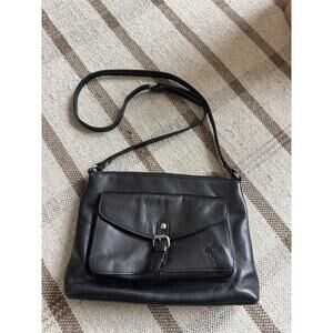 Patricia Nash Black Leather Kirby Crossbody Classic Medium Purse